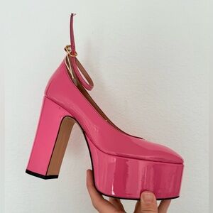Bianca Di Pink Leather Platform Heels Sz 37